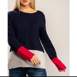 Joules Valencia Colorblock Sweater, French Navy/Grey/Pink,‎ Size 6
